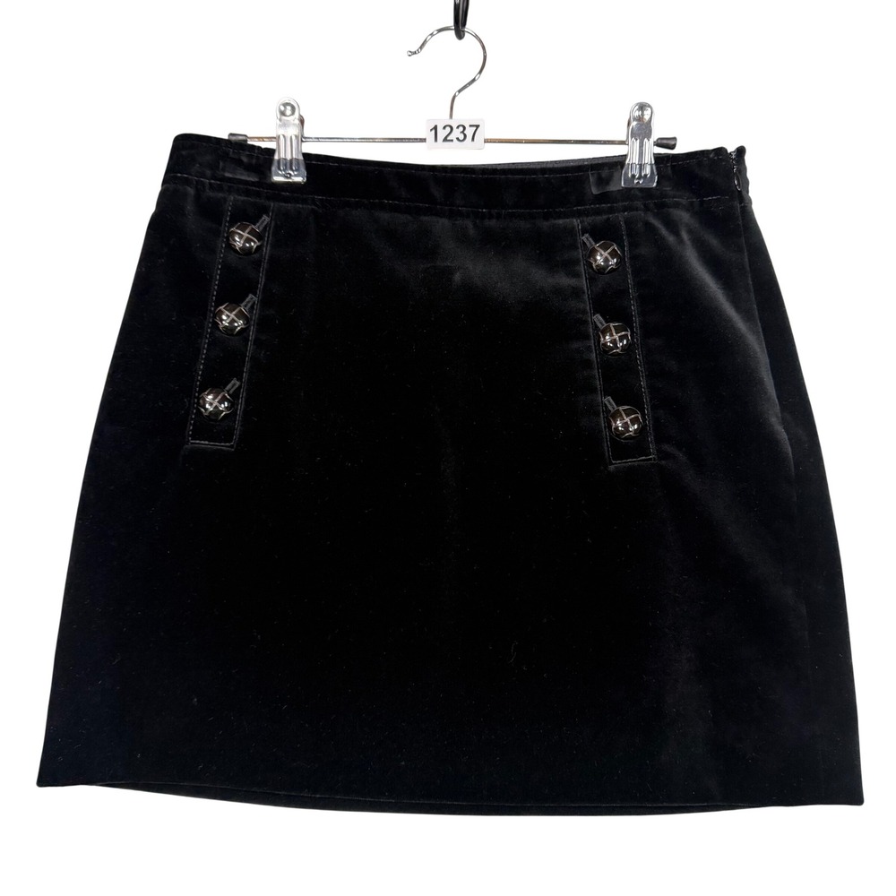 Banana Republic Mini Skirt Women 4 Black Velvet Holiday Dark Academia Party